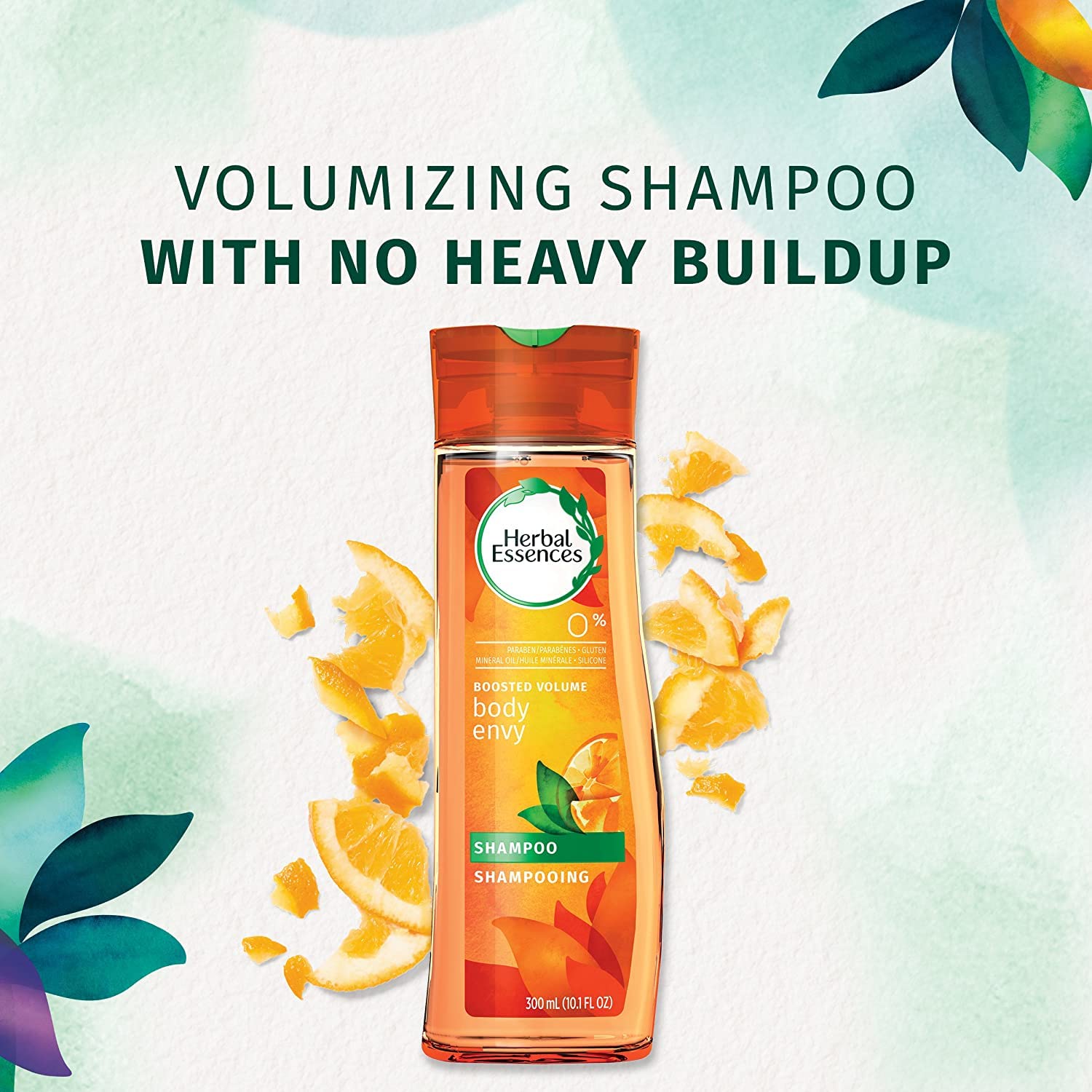 Herbal Essences Body Envy shampoo bottle bright label highlights bounce