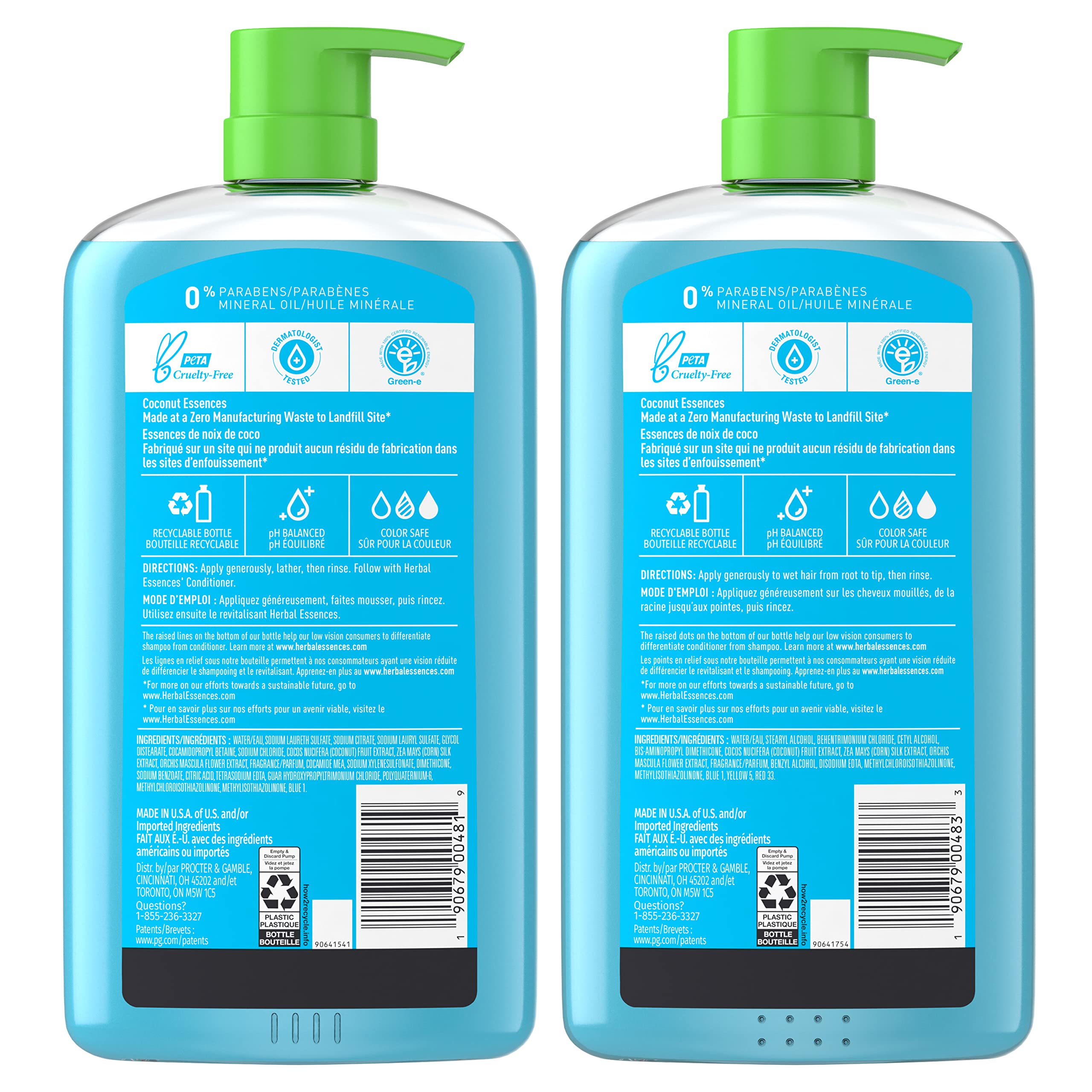 Herbal Essences cruelty-free by PETA certification on packaging