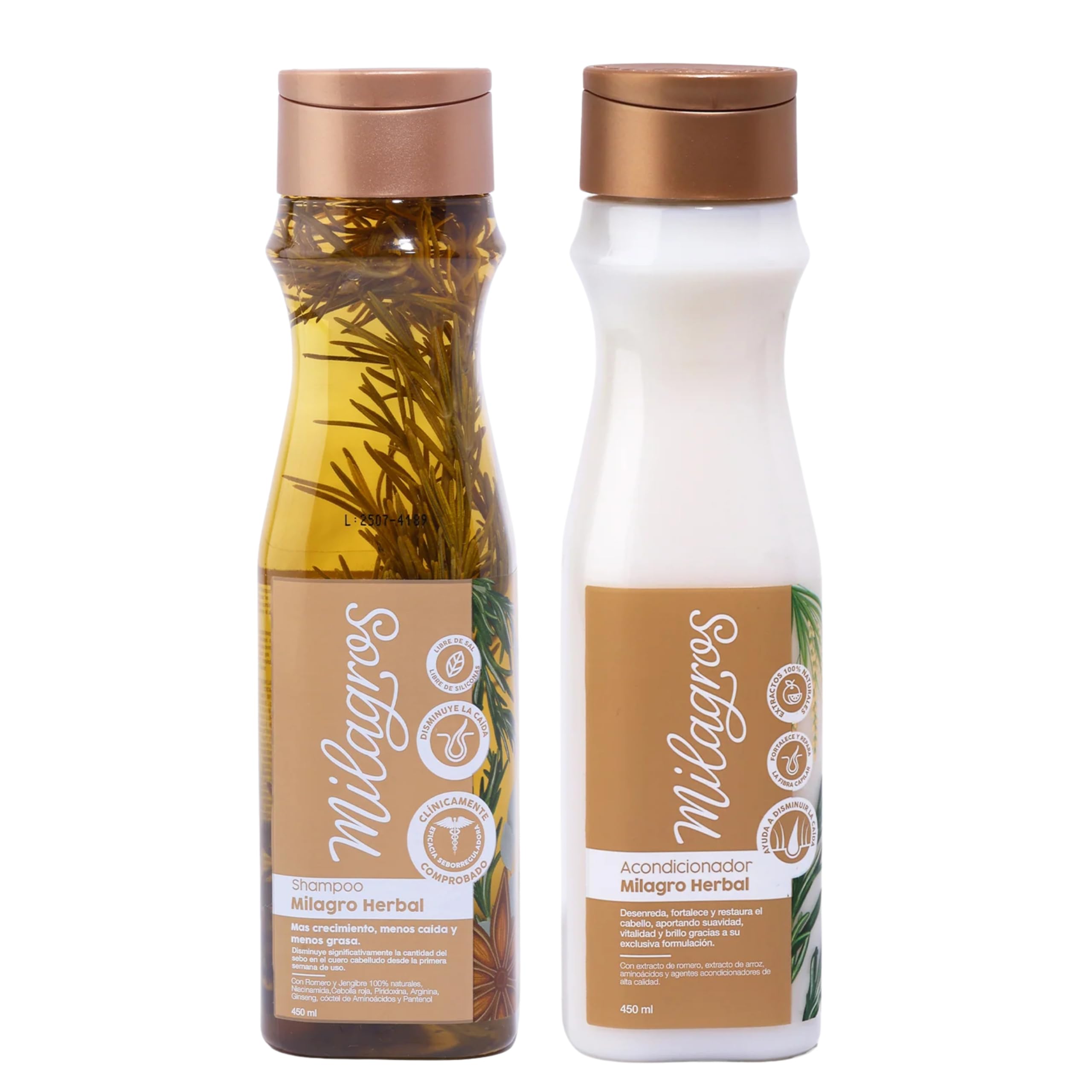 Herbal Rosemary ingredients: ginger and rice extract nourish hair.
