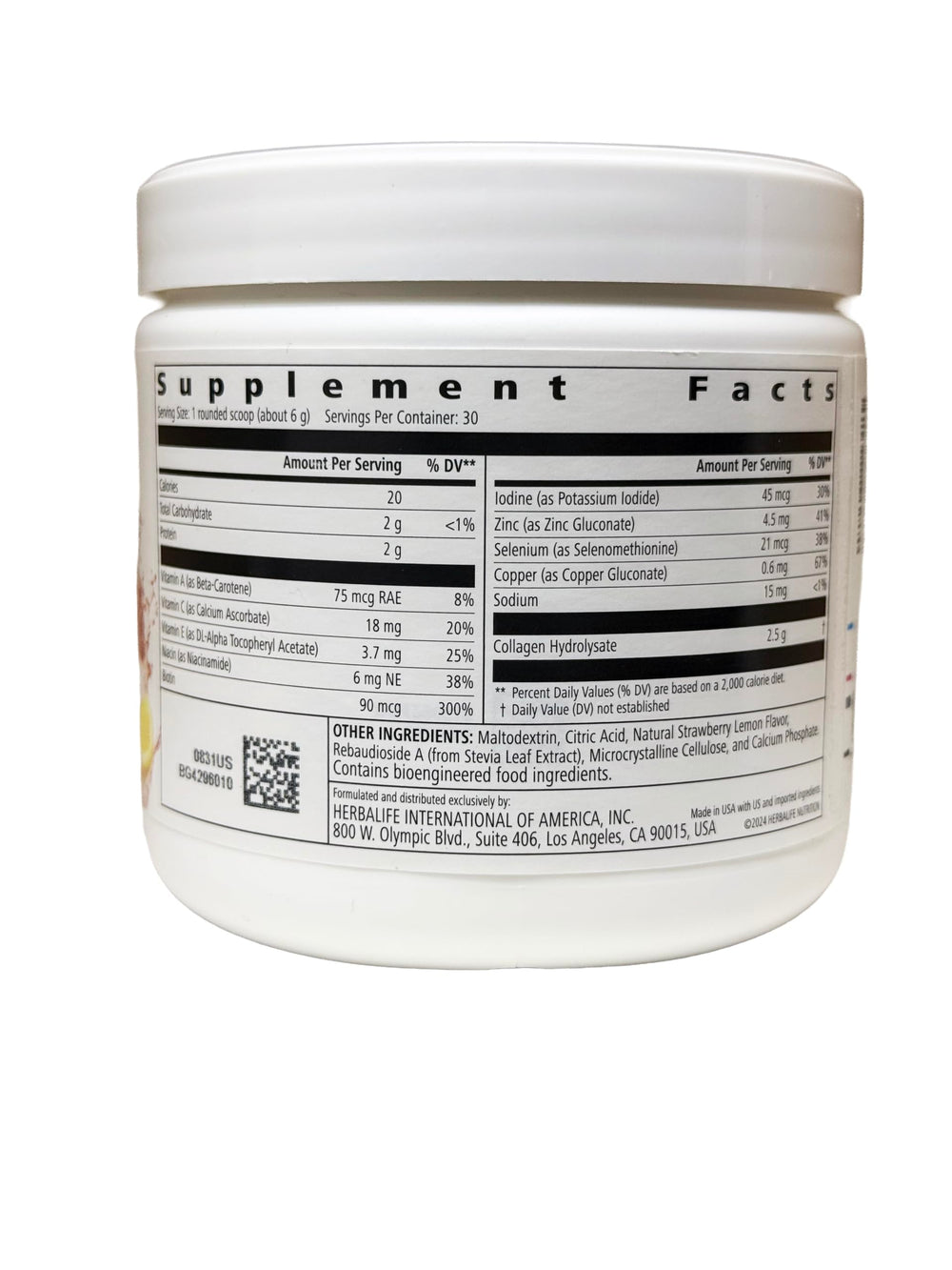Herbalife Verisol collagen dissolving scoop for smoother, hydrated skin.