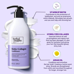 Herbalosophy Biotin & Collagen conditioner bottle for smoother strands