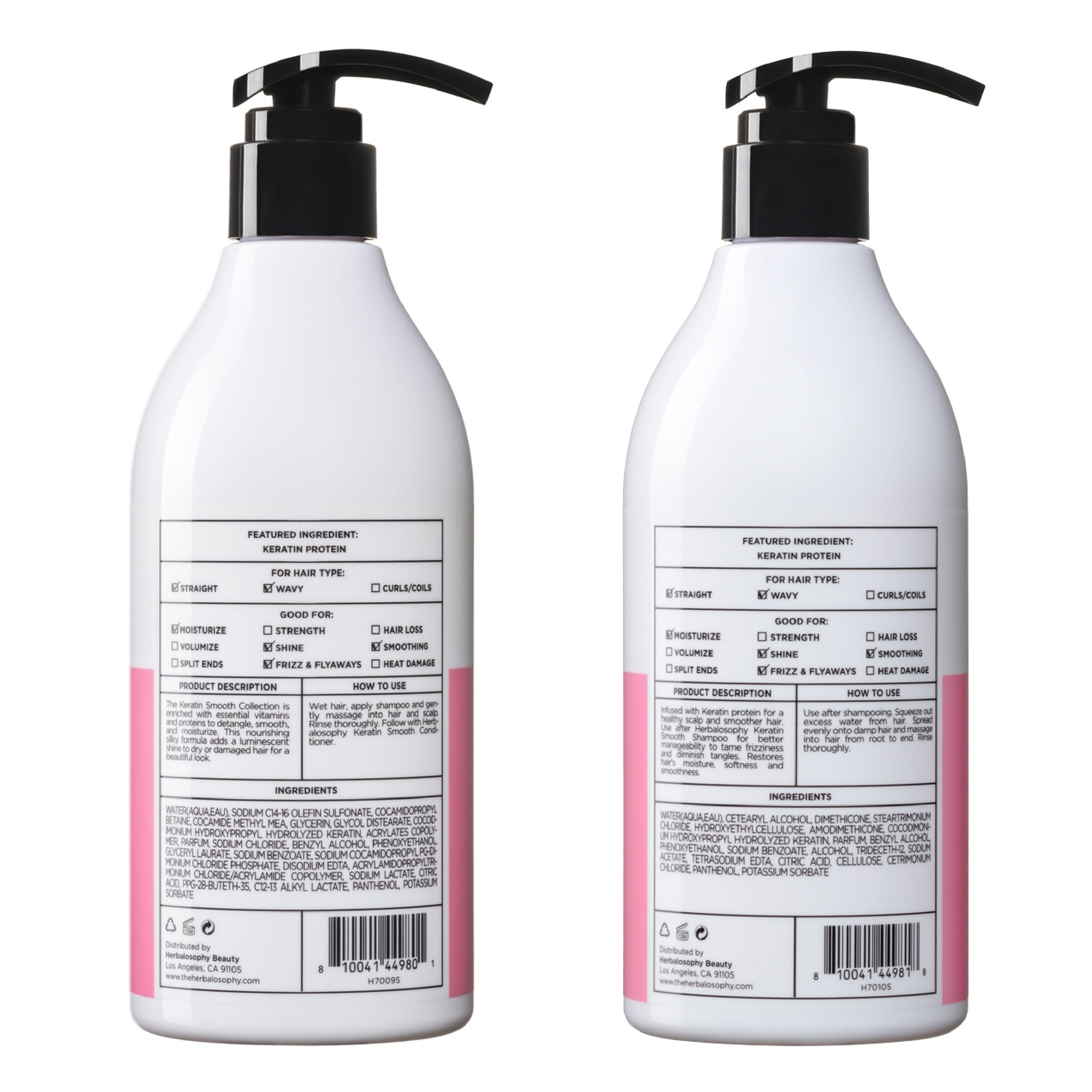 Herbalosophy keratin duo packaging with two 16.9 oz bottles.