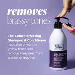 Herbalosophy purple shampoo lather close-up illustrates cleansing action for color care