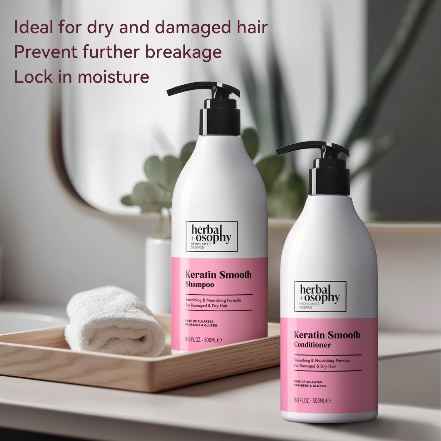 Seal indicates sulfate-free formula for sensitive hair.