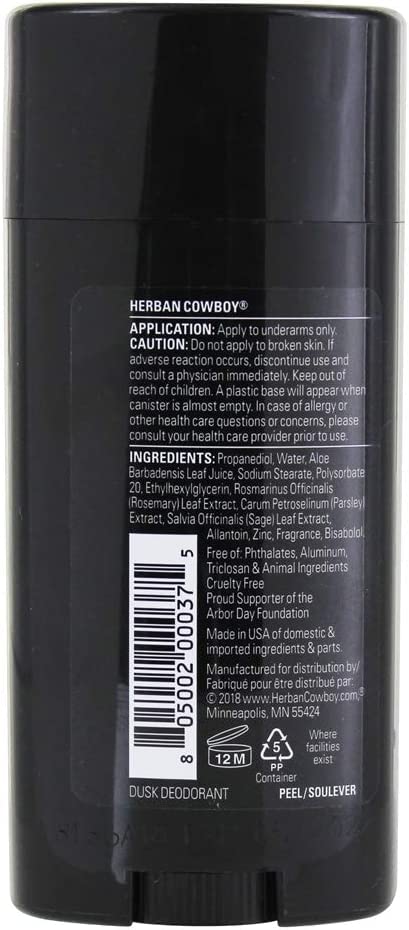 Herban Cowboy Dusk aluminum-free formula provides gentle all-day protection
