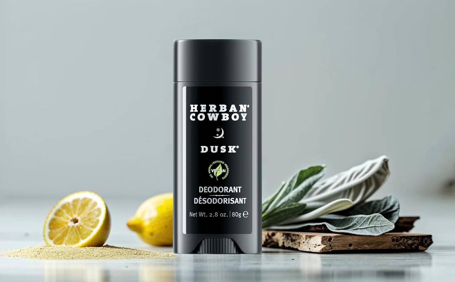 Herban Cowboy Forest Aloe Deodorant being applied for a smooth, comfortable glide
