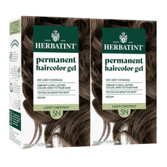 Herbatint 5N Light Chestnut color result provides natural gray coverage.