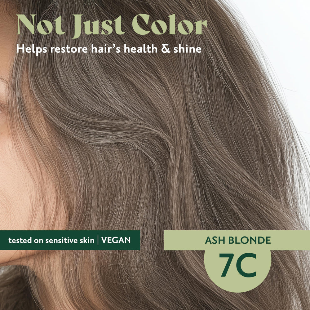 Herbatint 7C Ash Blonde model shows potential gray coverage result
