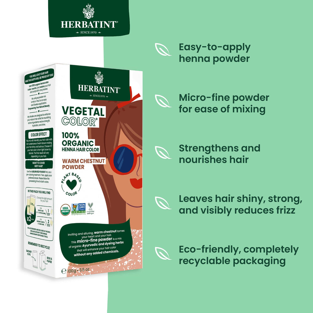 Herbatint henna powder micro-fine texture for even color distribution.