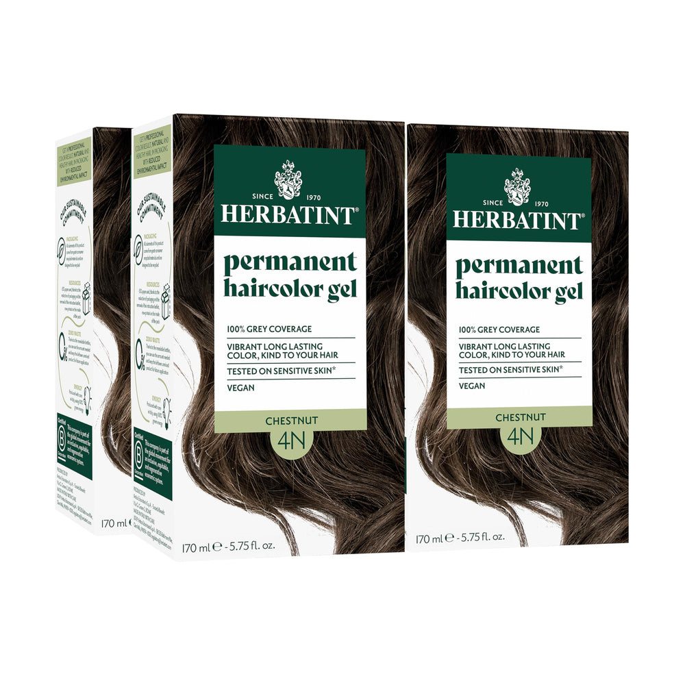 Herbatint 4N Chestnut packaging highlights eco-friendly design and value.