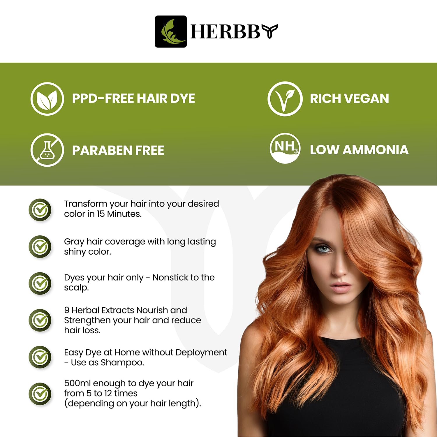 HERBBY nine-herbal-extracts highlight a nourishing formula for healthier-looking hair