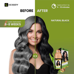 HERBBY Hair Color Shampoo color transformation for vibrant, even shade