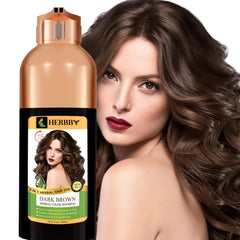 HERBBY hair color shampoo gray coverage showing natural shade