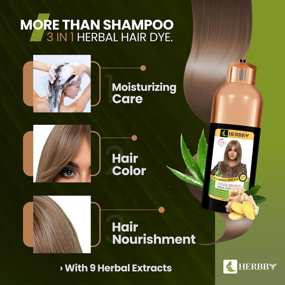 HERBBY Hair Color Shampoo with 9 herbal extracts for gentle care