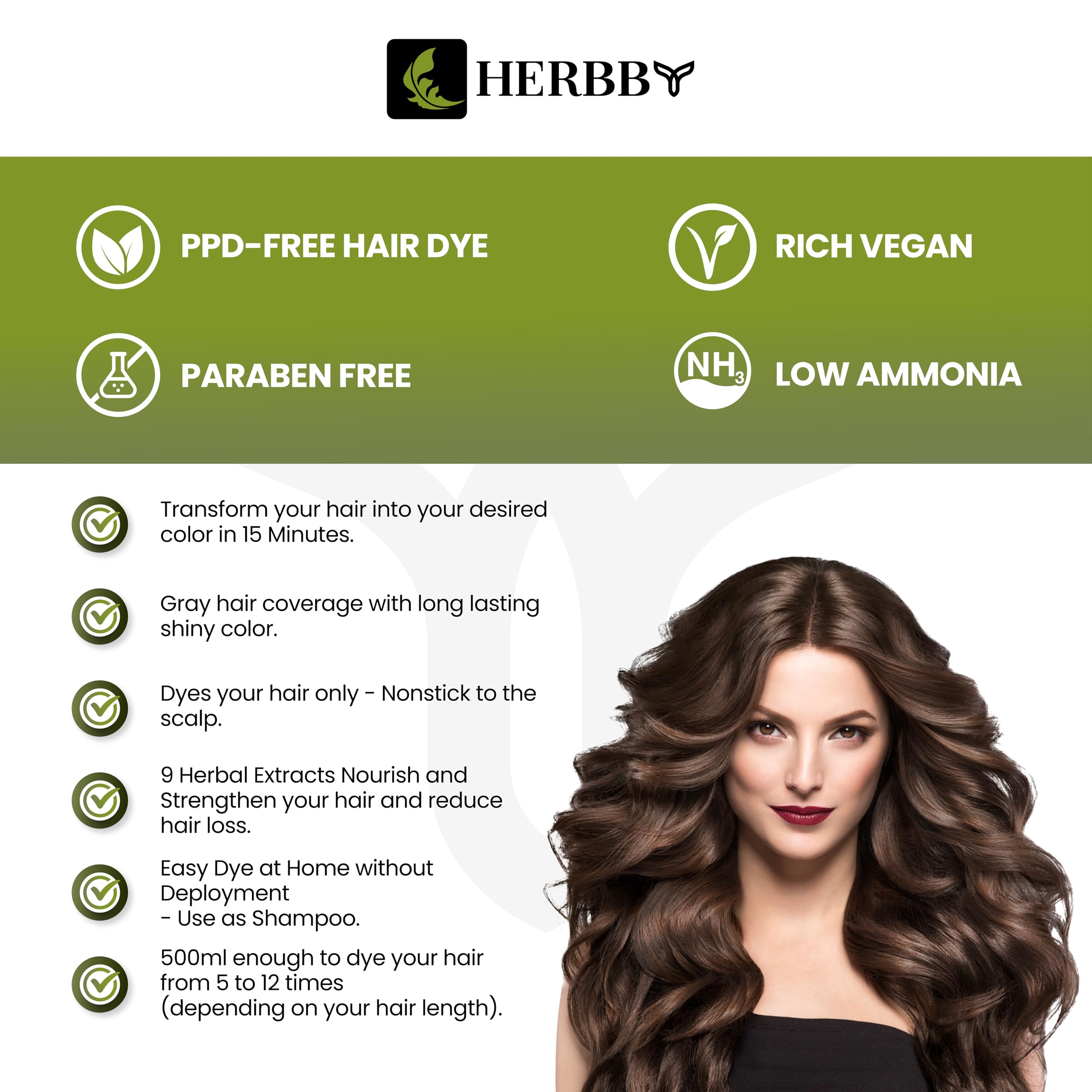 Low-ammonia HERBBY formula balancing color and scalp comfort