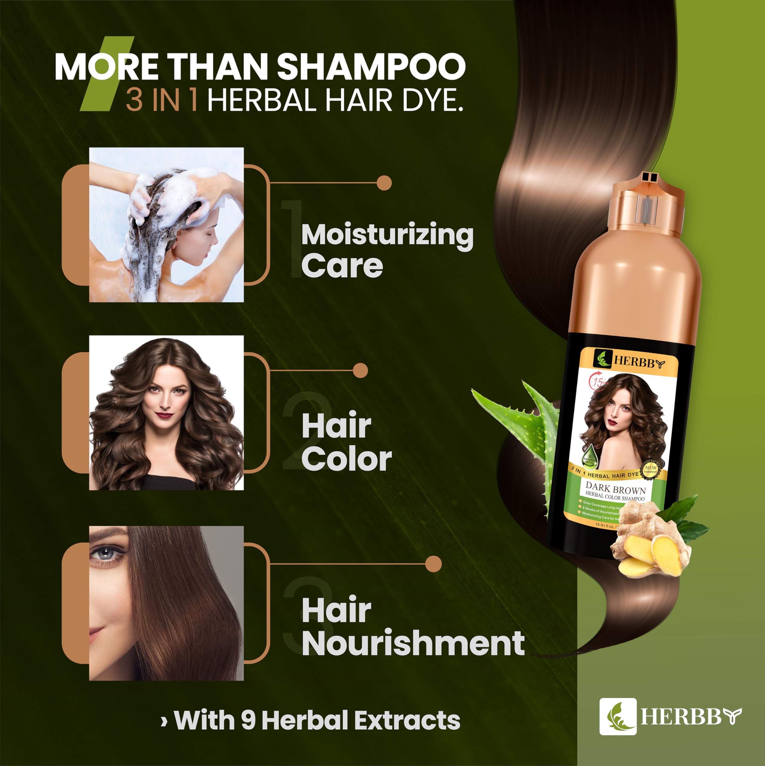 Shiny, soft hair after using HERBBY shampoo