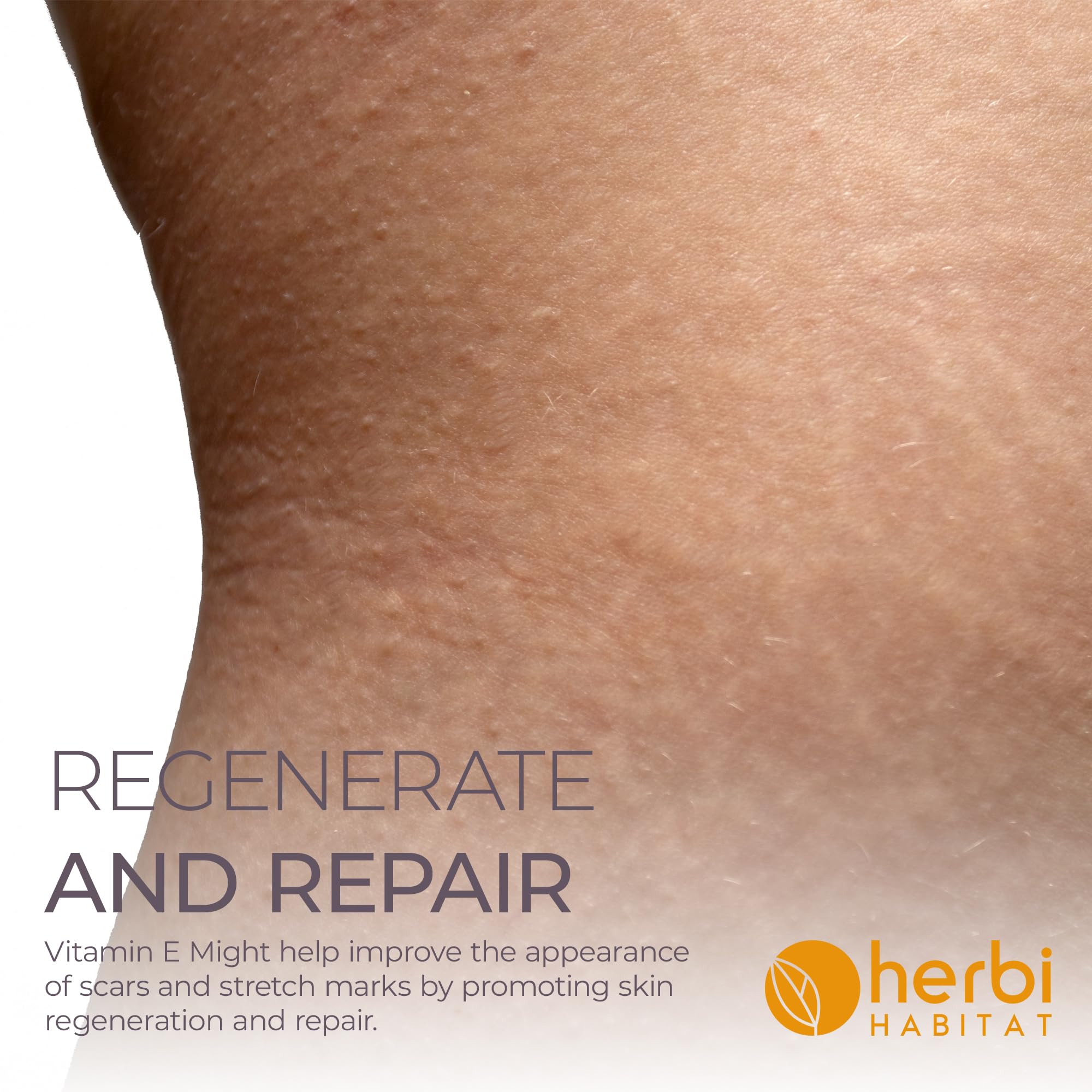 Herbi Habitat Vitamin E oil for hair application supports smoother, less brittle strands.