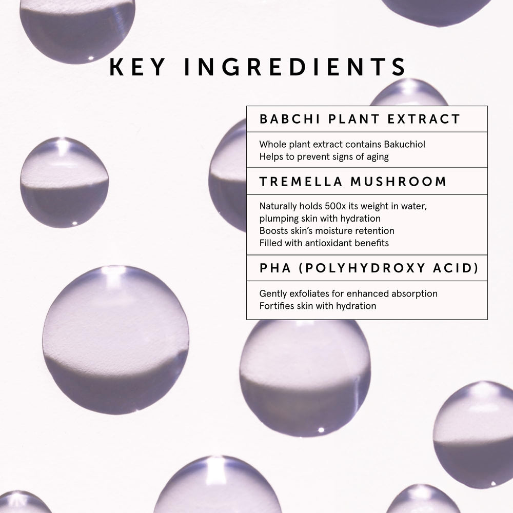 Application shot of HERBIVORE Bakuchiol serum on clean skin