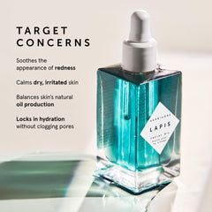 Herbivore Blue Tansy Azulene close-up highlighting soothing care for irritated skin.