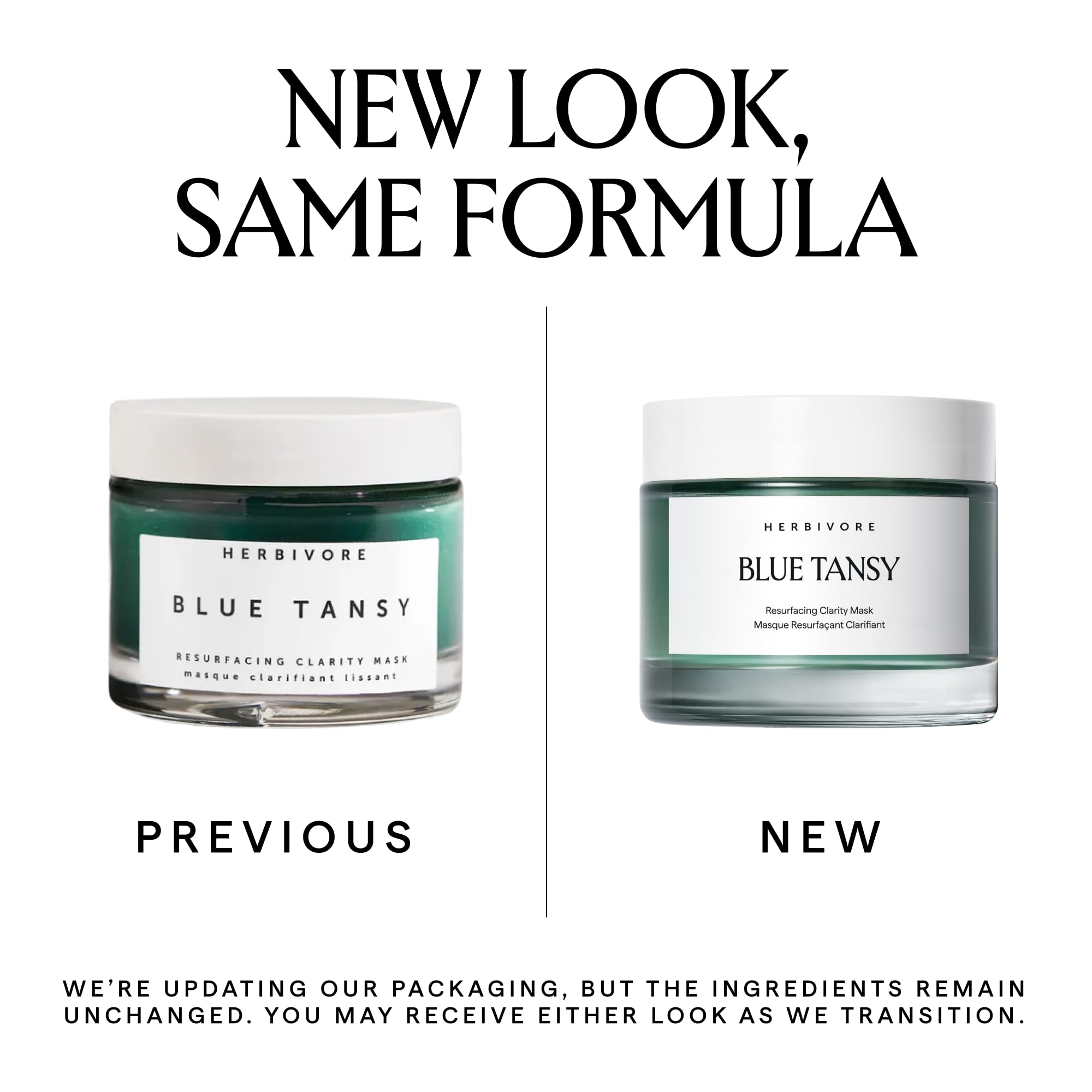 HERBIVORE Blue Tansy Mask application swatch supports pore refinement