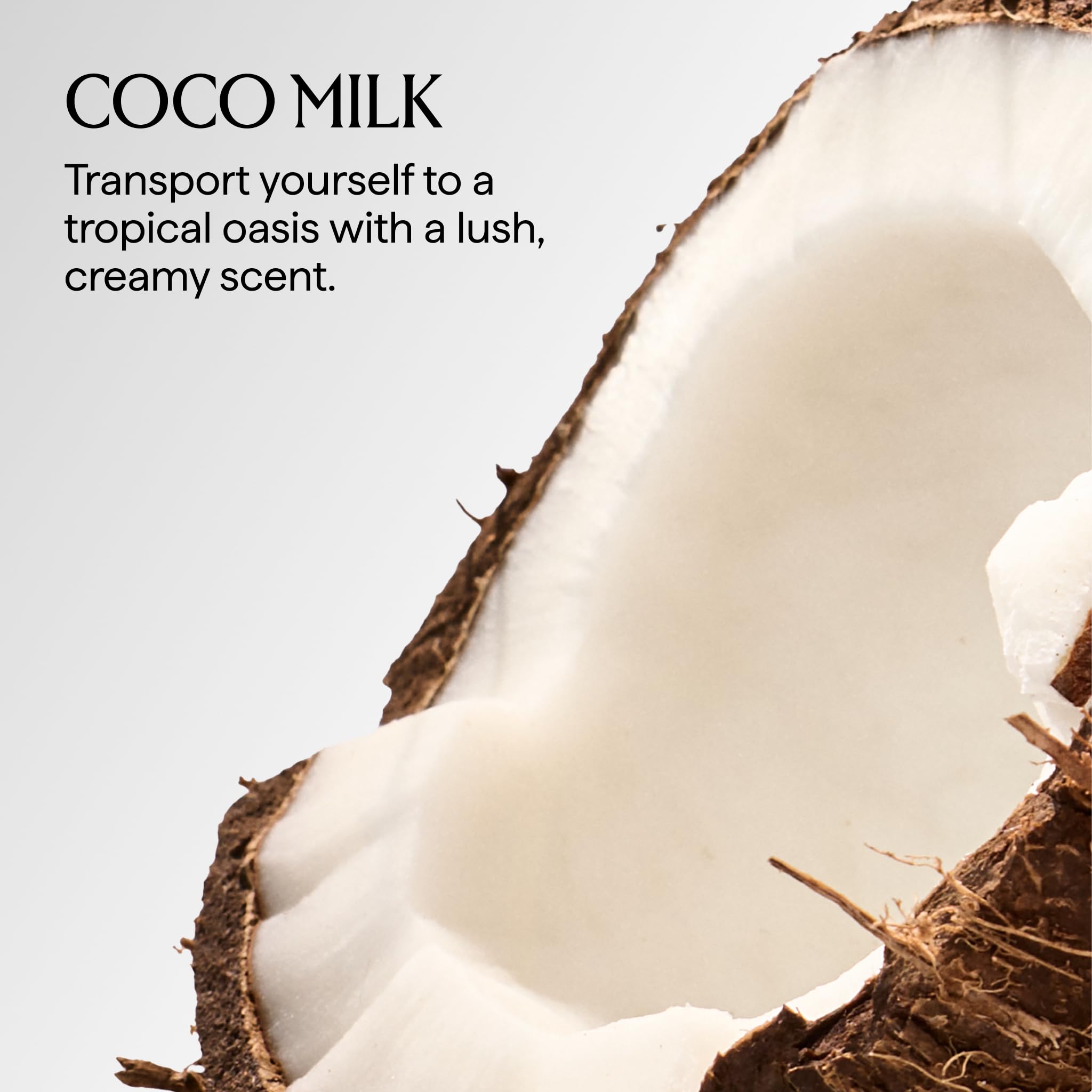 HERBIVORE Coconut Milk Bath Soak package beside tub for spa-like ritual.