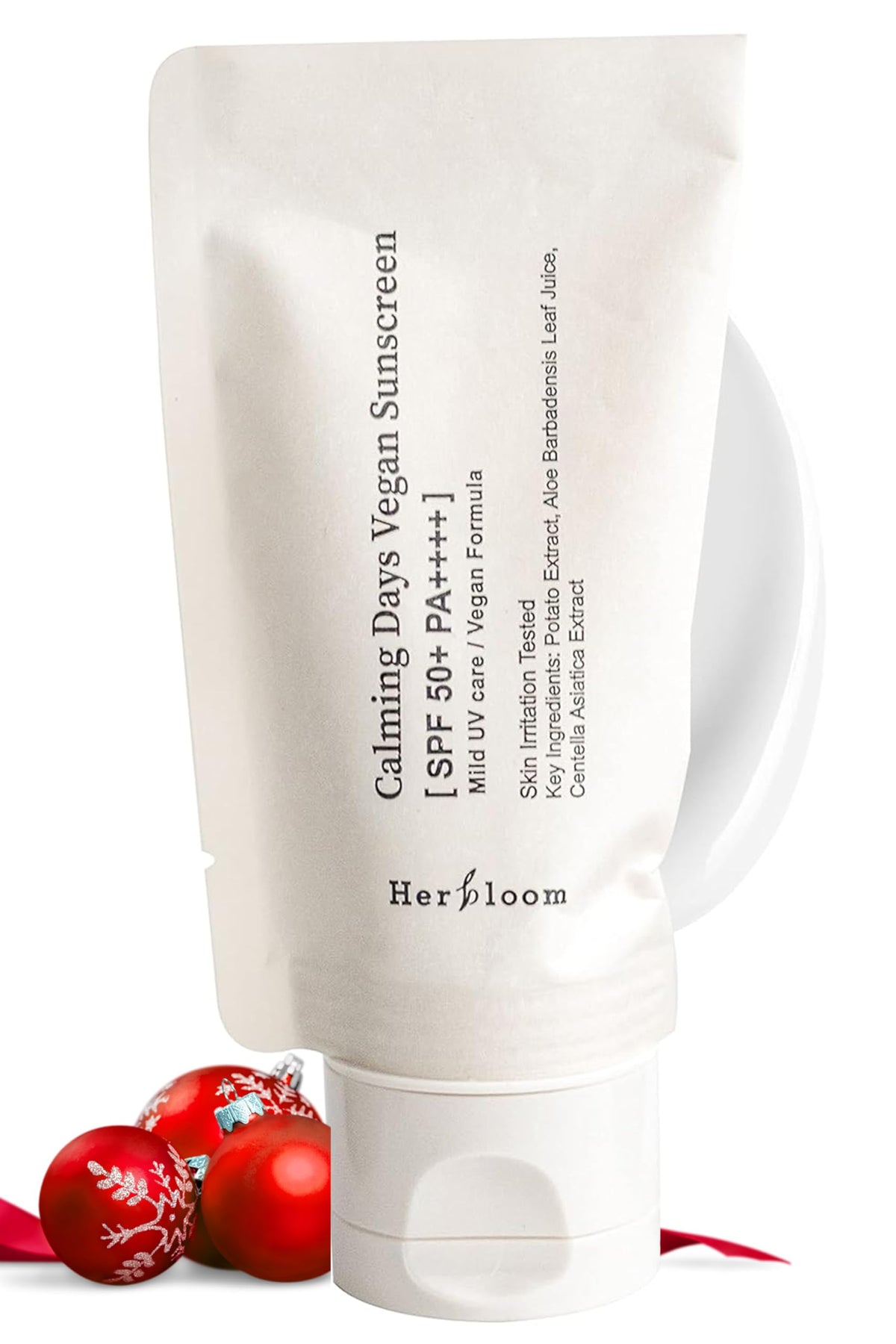 Herbloom Calming Days sunscreen front view shows lightweight, non-greasy hydration.