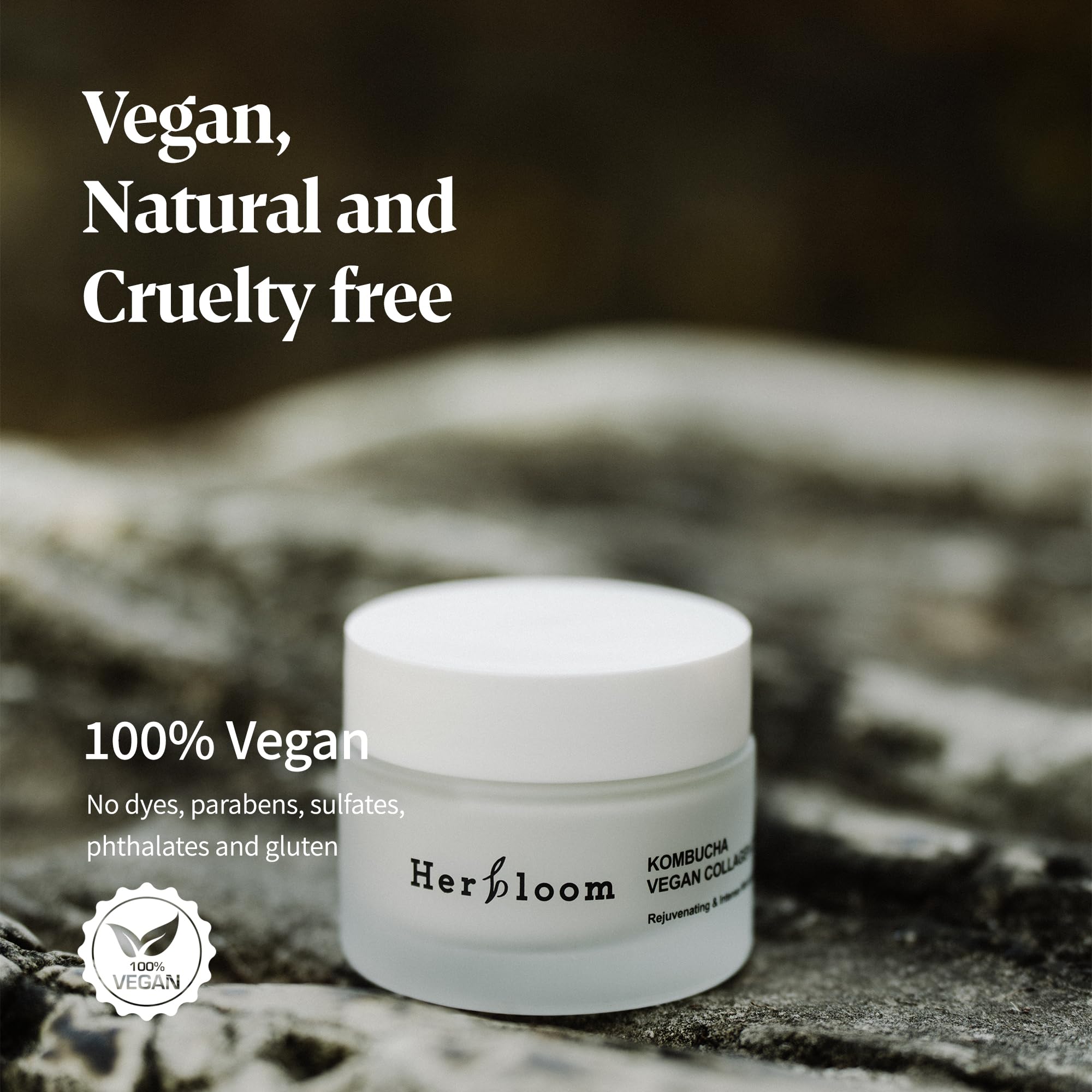 Herbloom Ceramide Kombucha Cream being applied for quick absorption