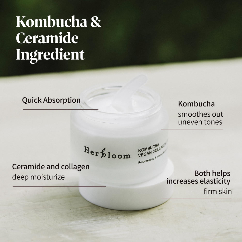 Herbloom Organic Kombucha Green Tea label highlights natural ingredients