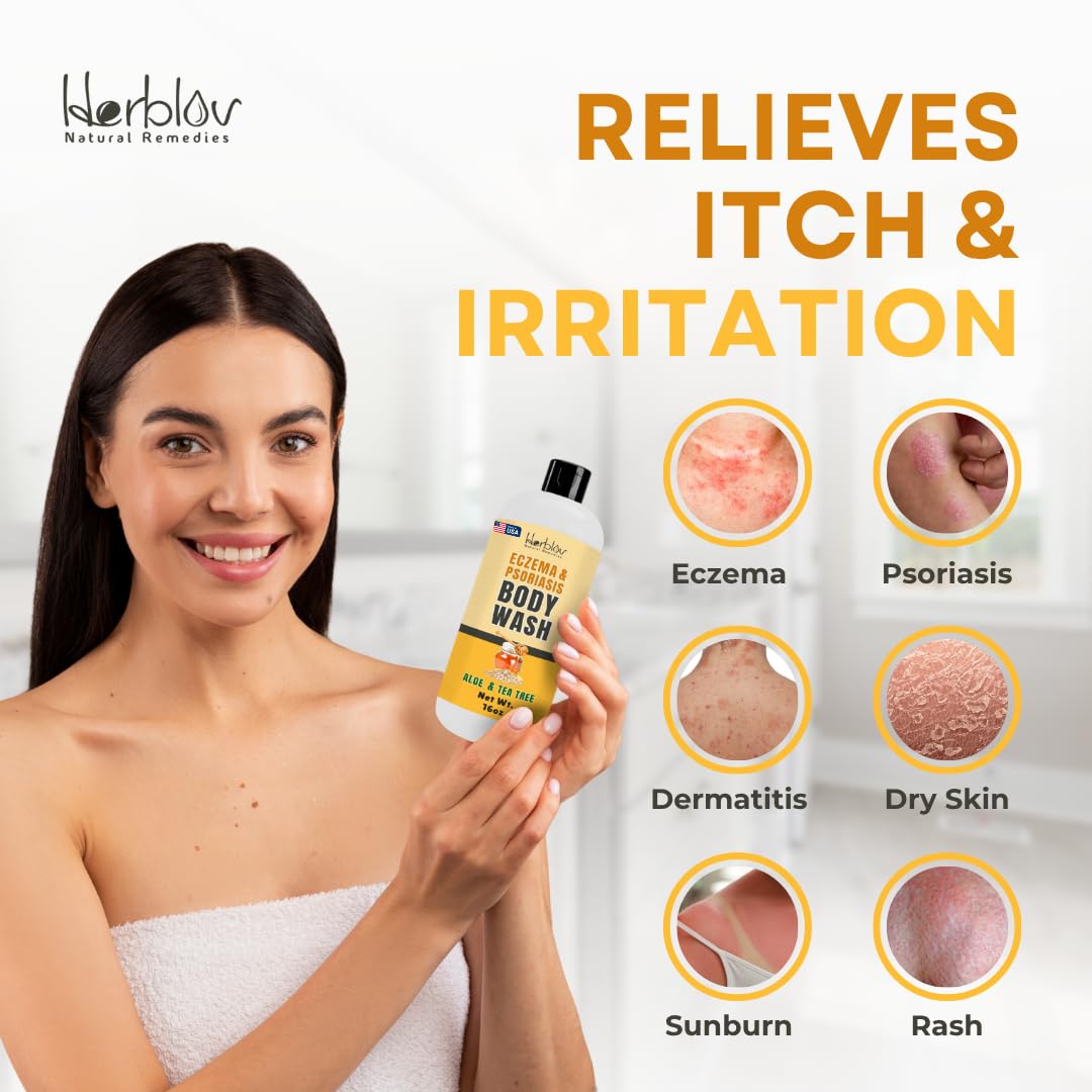 Herblov Eczema Body Wash creating a gentle lather for daily eczema relief.
