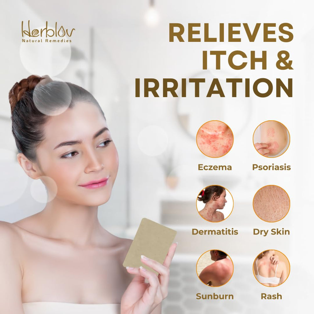 Herblov oatmeal honey goat milk soap bar lather closeup shows gentle cleansing for sensitive skin