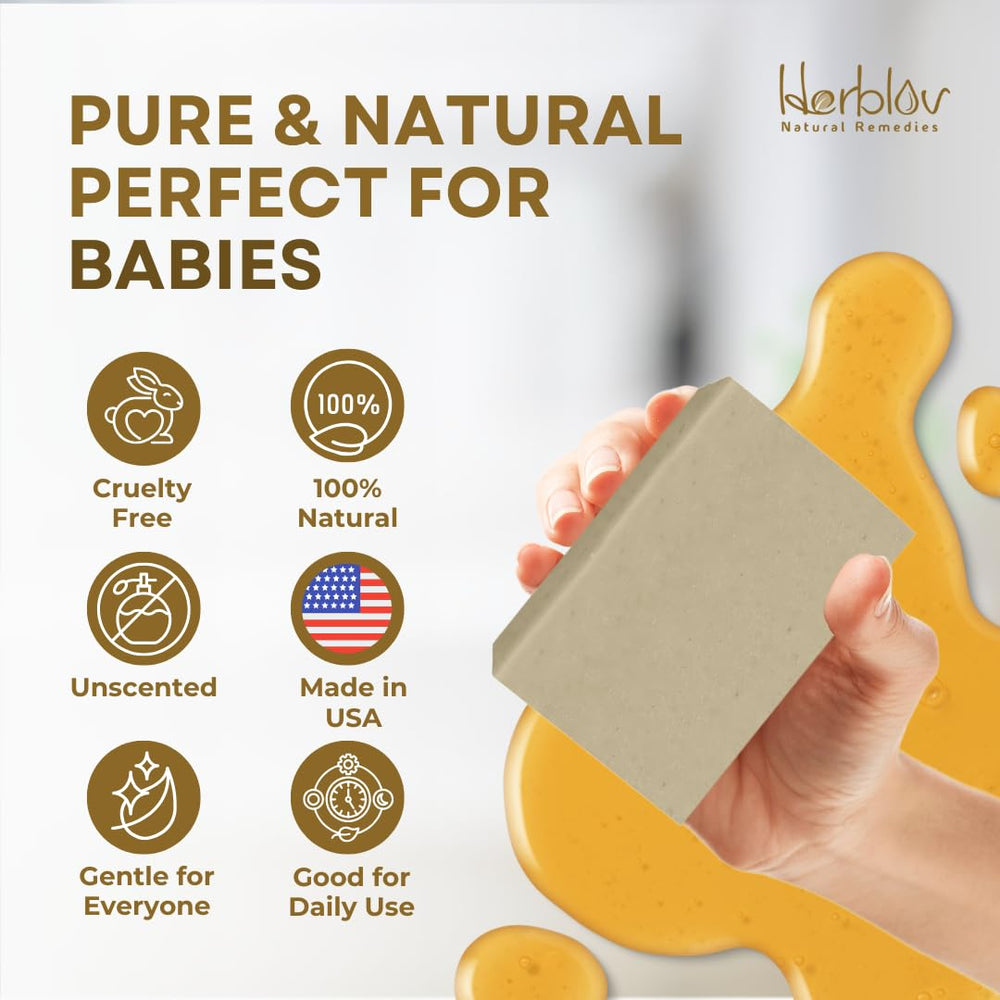 Herblov oatmeal honey goat milk soap bar woodsy scent swirl evokes spa-like routine