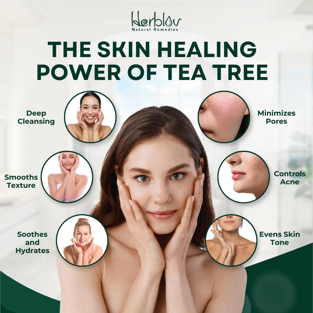 Herblov Tea Tree Soap lather on skin demonstrates gentle cleansing for face and body.