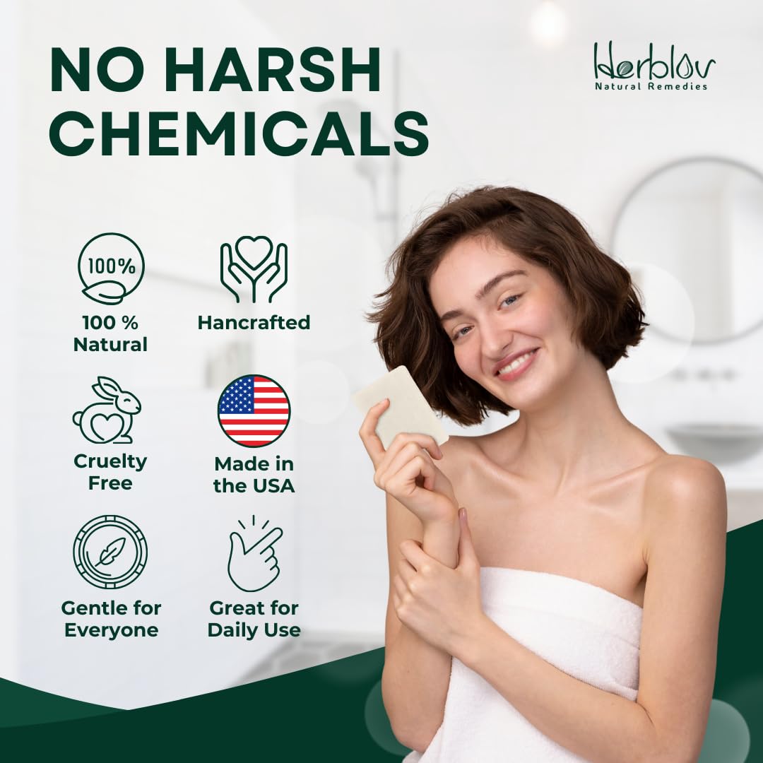 Herblov Tea Tree Soap packaging on shelf.