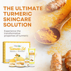 Herblov Turmeric Skincare Set body scrub jar for exfoliation and smooth skin.