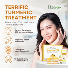 Herblov Turmeric Skincare Set facial serum bottle supports brightening and even tone.