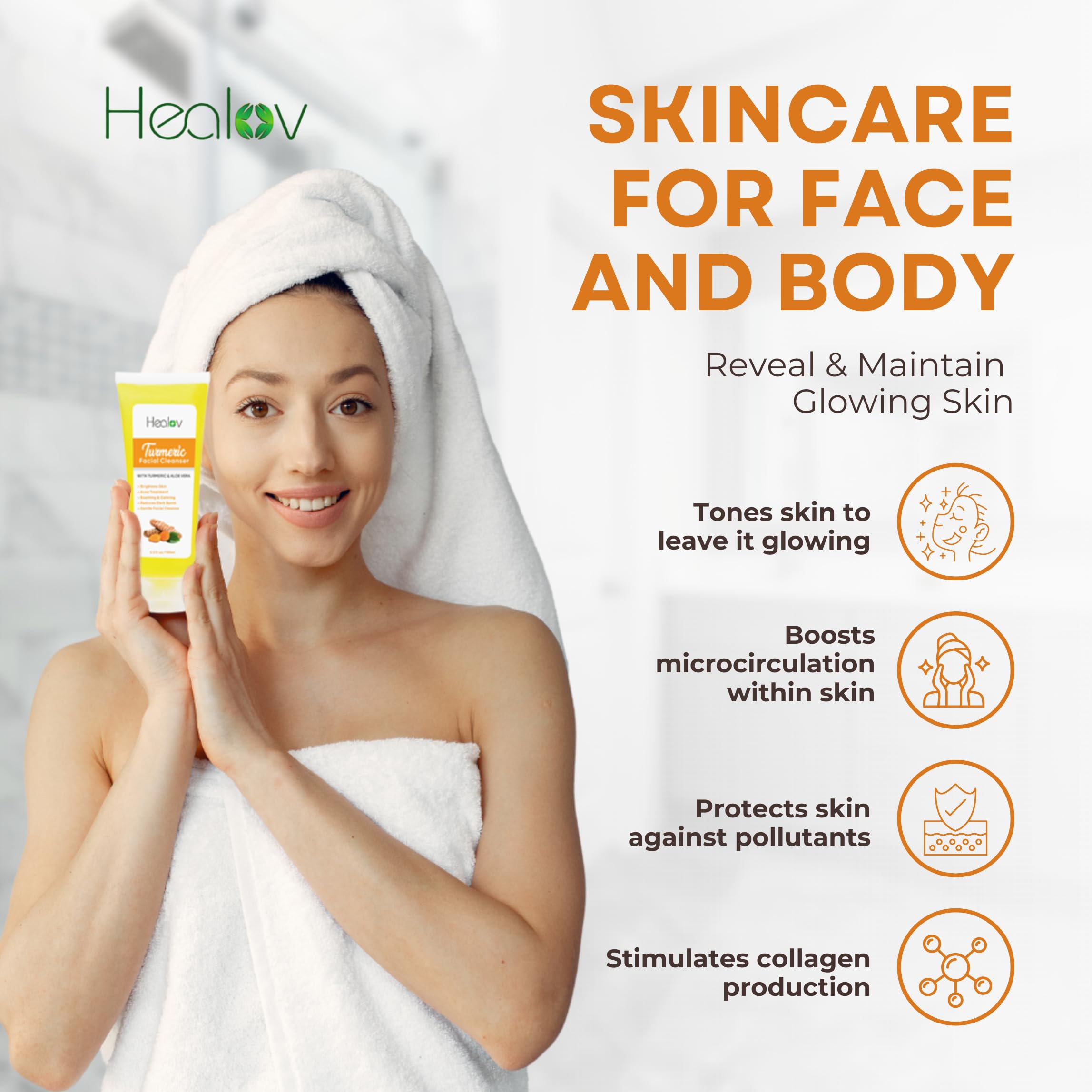 Herblov Turmeric Skincare Set packaging box showcases the complete routine.