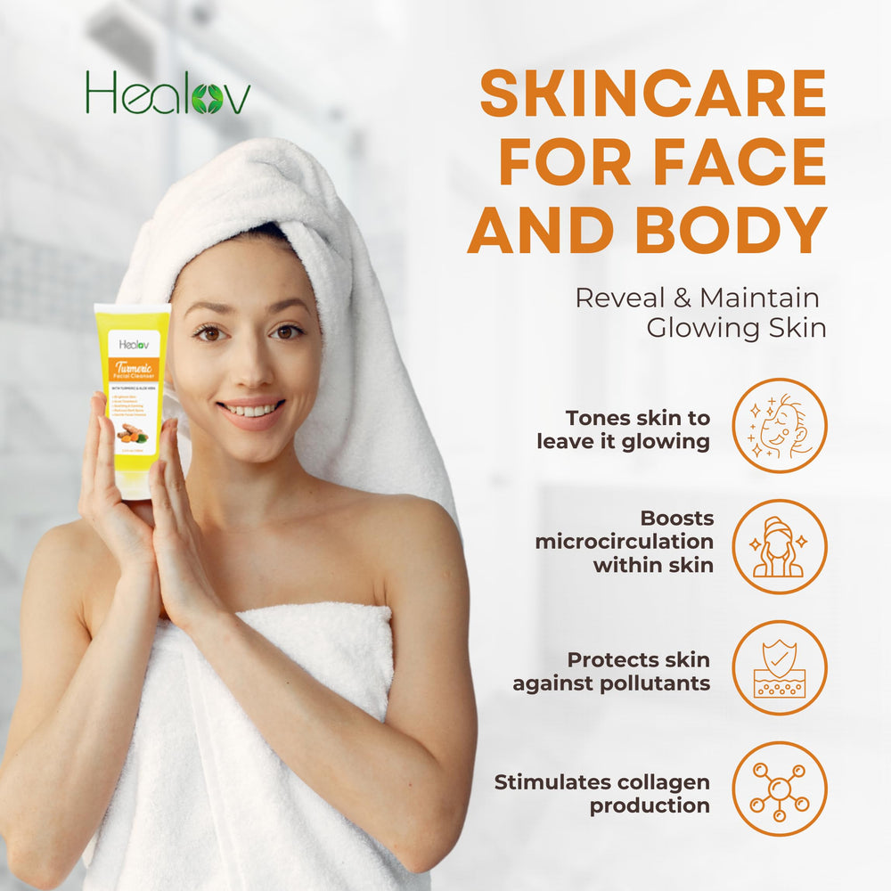 Herblov Turmeric Skincare Set packaging box showcases the complete routine.