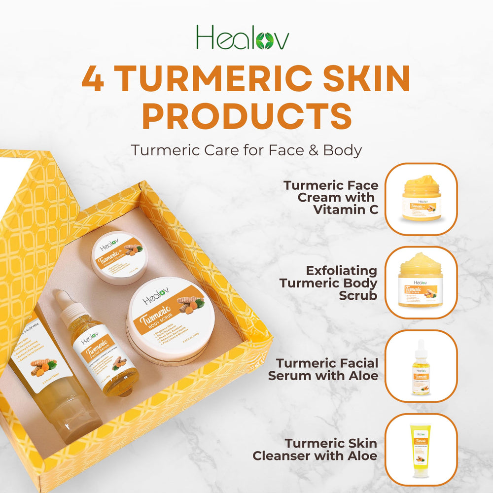 Herblov Turmeric Skincare Set turmeric cream tube nourishes and hydrates skin.