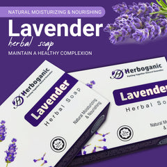 HERBOGANIC Lavender fragrance image conveying relaxing shower experience