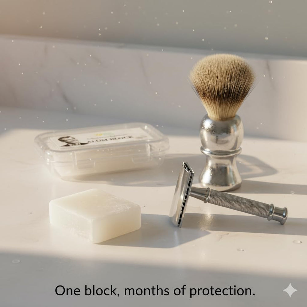Herbs Botanica alum block 3.5 oz, compact and travel-friendly.