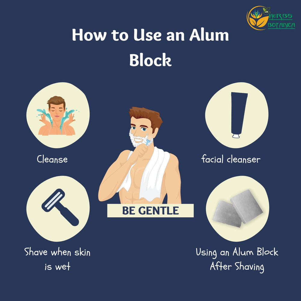 Herbs Botanica alum block for skin care and post-shave ritual.