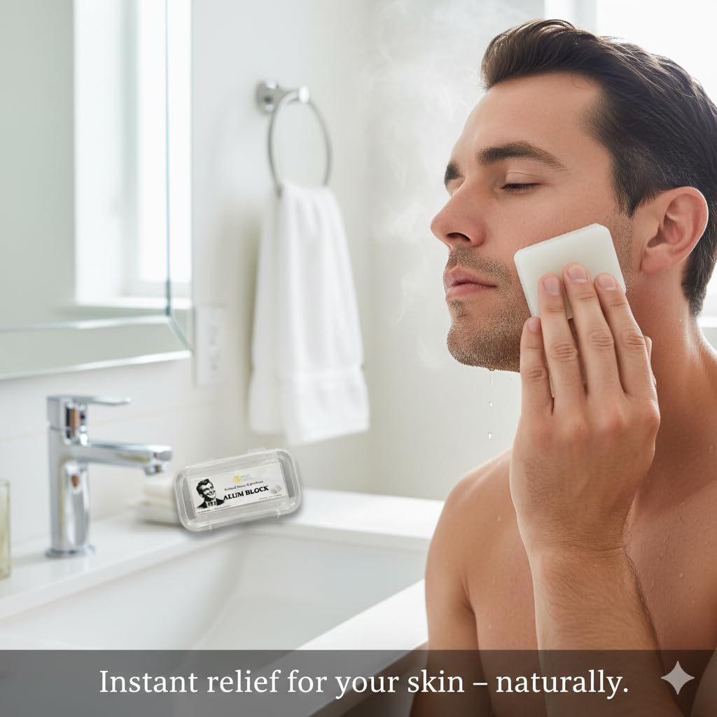 Herbs Botanica alum block stops bleeding from nicks for quick relief.