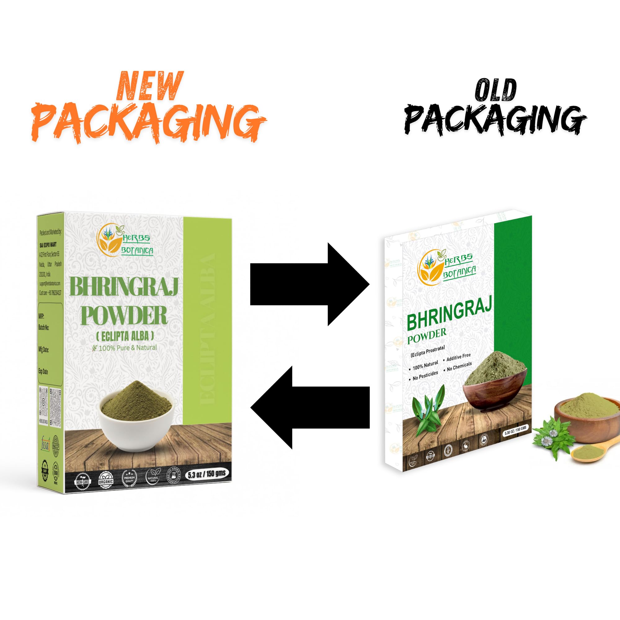 Herbs Botanica Bhringraj Powder sourced from sustainably produced herbs.