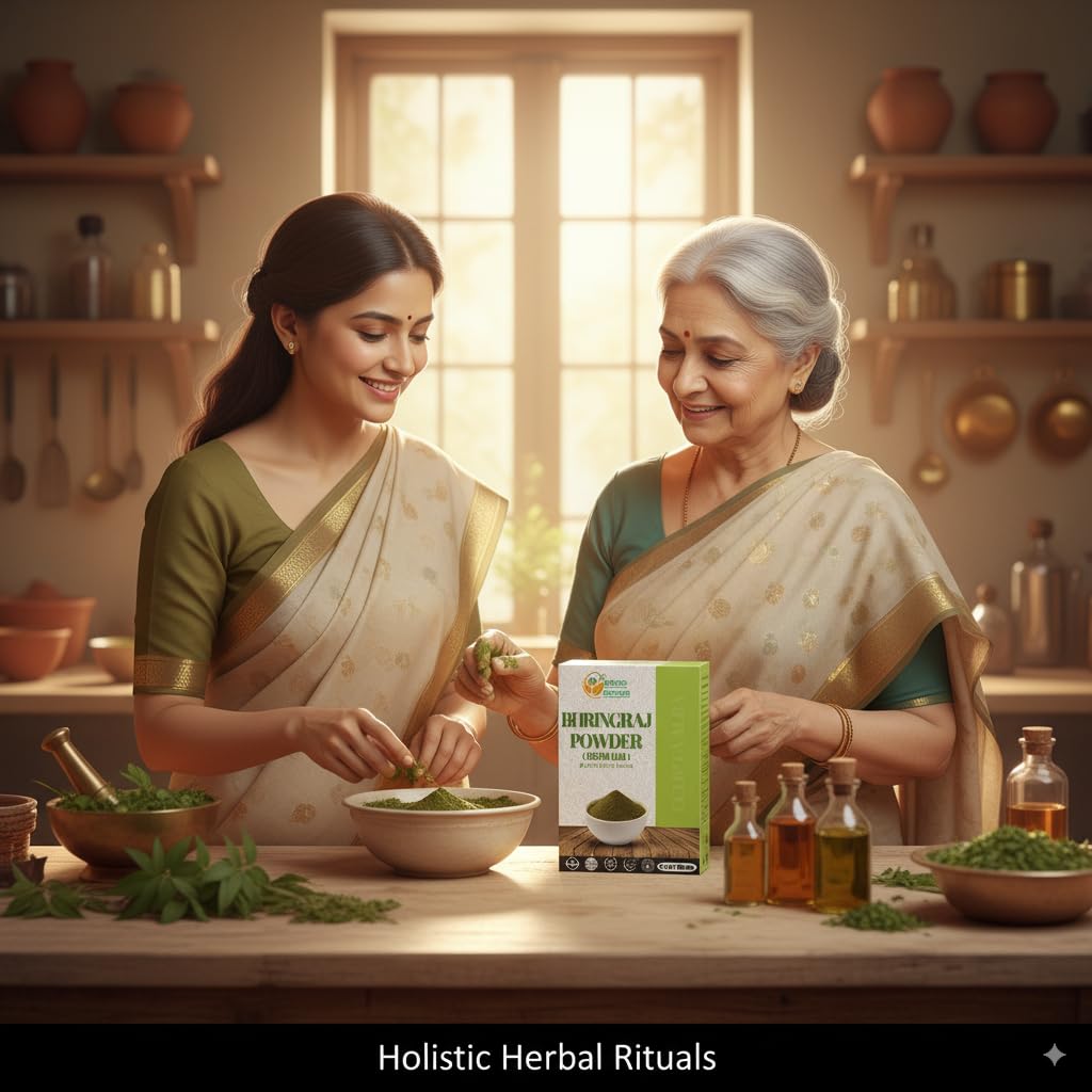 Herbs Botanica Bhringraj Powder promotes scalp care and balanced oil.