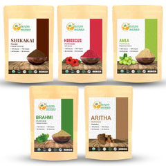 Herbs Botanica Brahmi powder in a bowl for scalp nourishment and shine