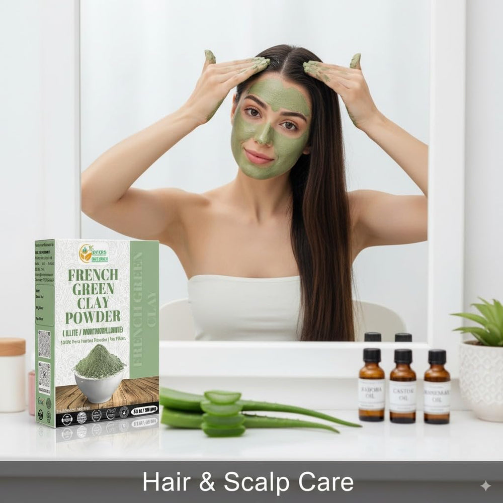Herbs Botanica exfoliating clay powder image, micro-particles for gentle scrubs.