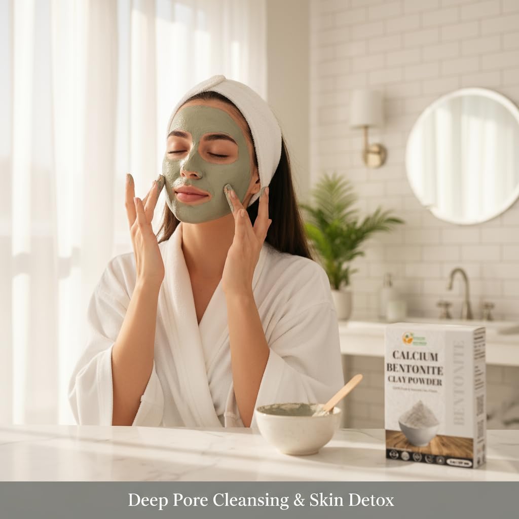 Herbs Botanica Indian Healing Clay face mask for deep cleansing.