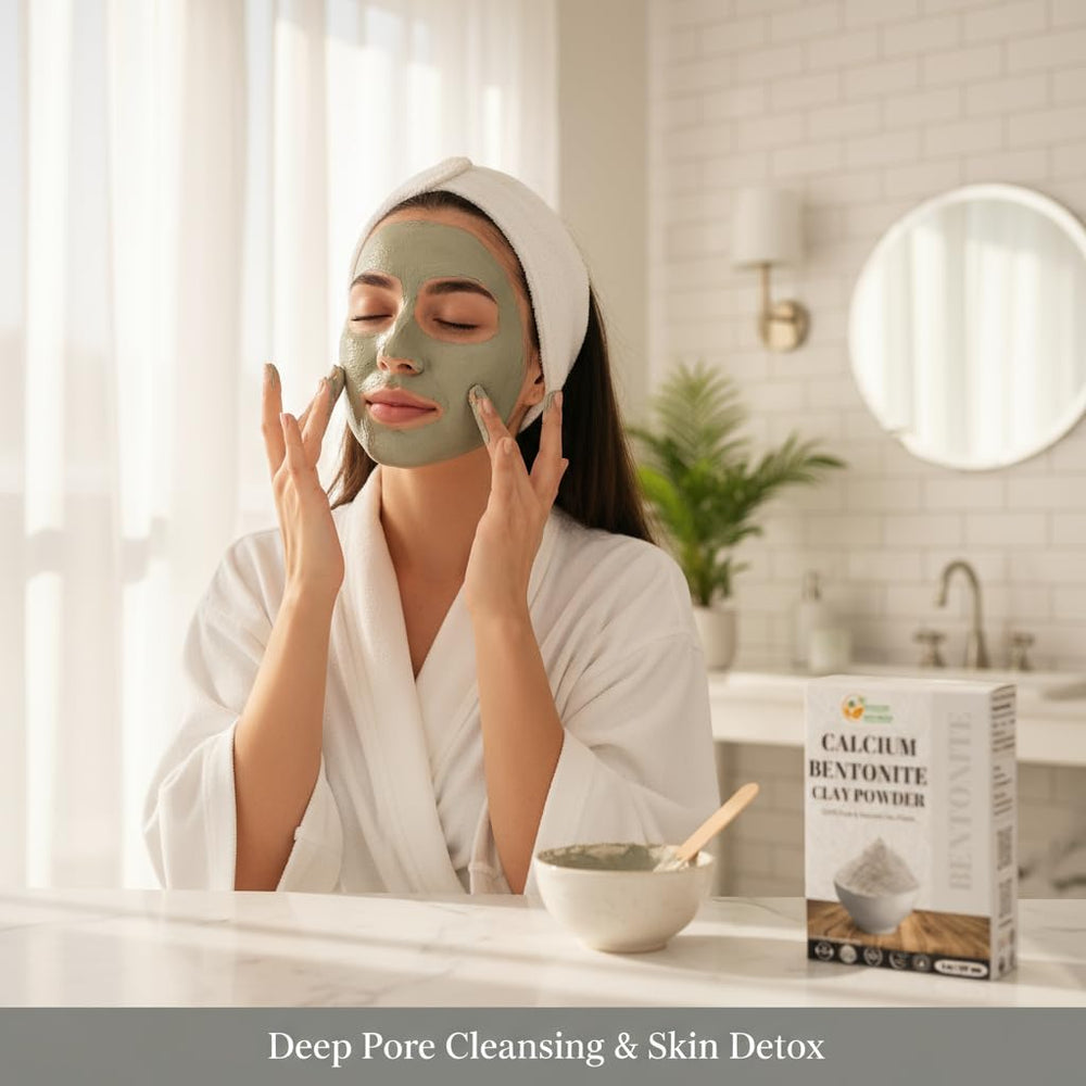 Herbs Botanica Indian Healing Clay face mask for deep cleansing.