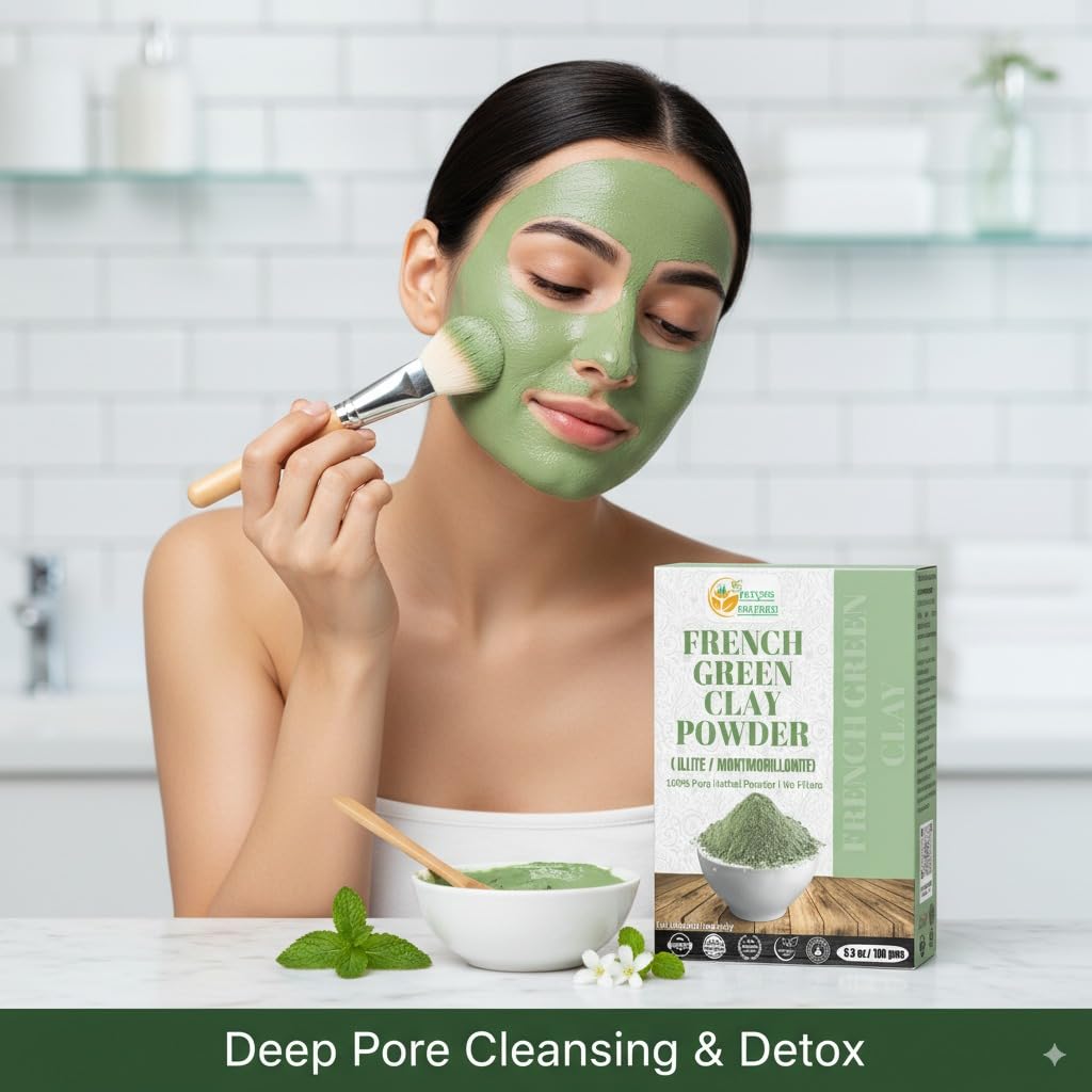 Herbs Botanica Montmorillonite clay powder photo, versatile base for masks and cosmetic blends.