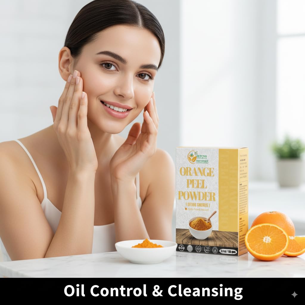 Herbs Botanica orange peel powder in bowl ready for facial treatment